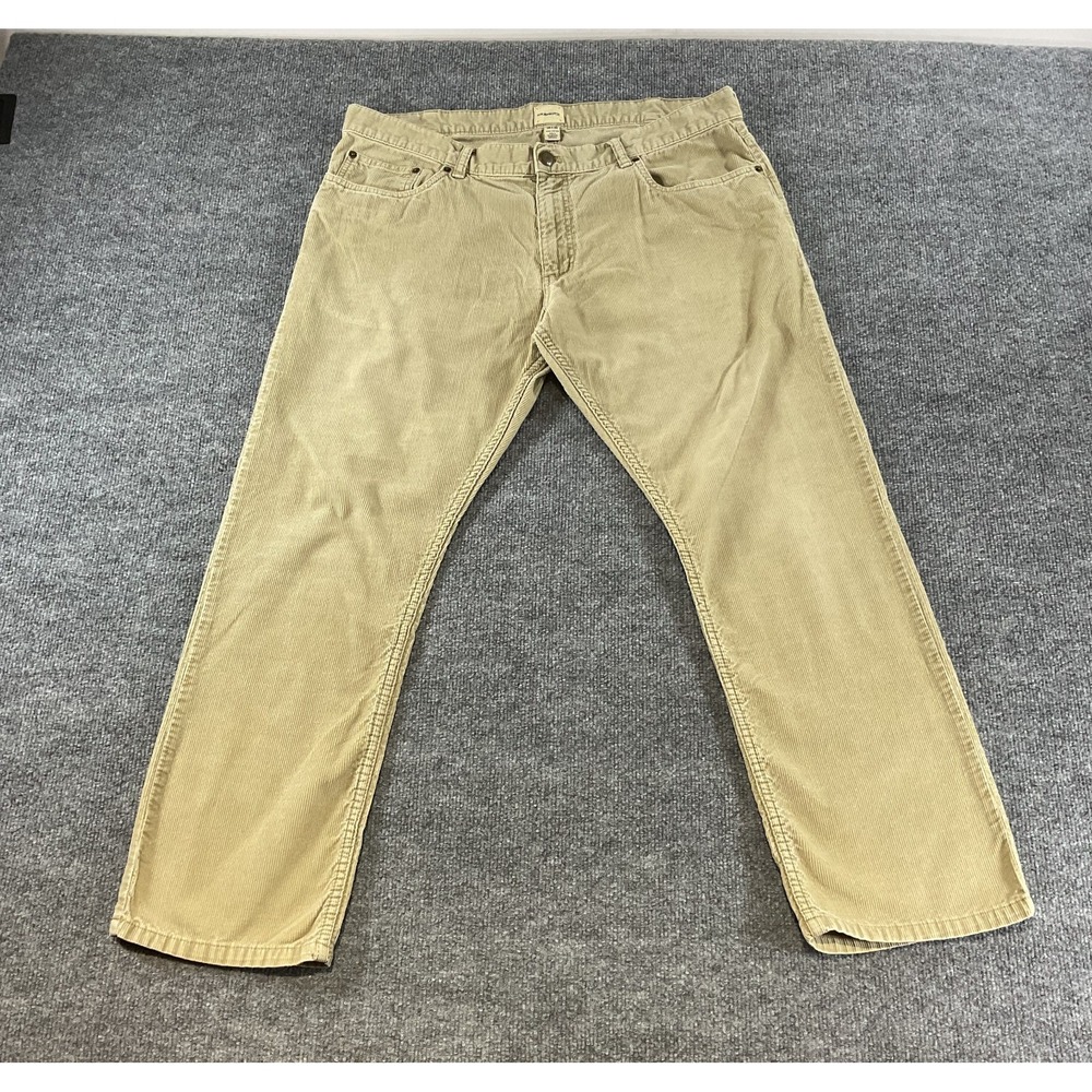 G.H. Bass Co Corduroy Pants 38x30 Mens Tan Khaki 100% Cotton Straight Leg 5 Pock